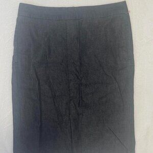 Talbots Black Skirts Women 34x25 Size 14 Knee High Back Zipper Office